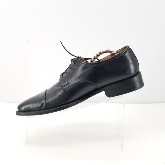 BrunoMagli Branson Mens Black Leather Oxford Dress Cap toe Italy Shoe Sz 10M main image 9